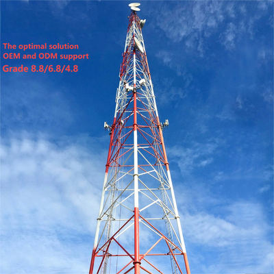 Wytrzymała wieża kratowa z rur stalowych na 3 nogach do komunikacji w odległych obszarach górniczych Stacja bazowa 4G 5G Q345B Maszt odporny na wiatr, ocynkowany ogniowo