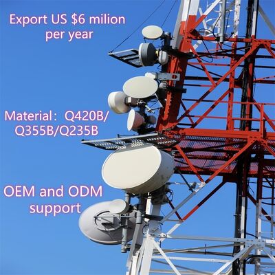 Wytrzymała, czteronożna, kątowa stalowa wieża kratowa o zoptymalizowanej konstrukcji nośnej dla wiejskiej infrastruktury telekomunikacyjnej Standard ANSI/TIA-222-G