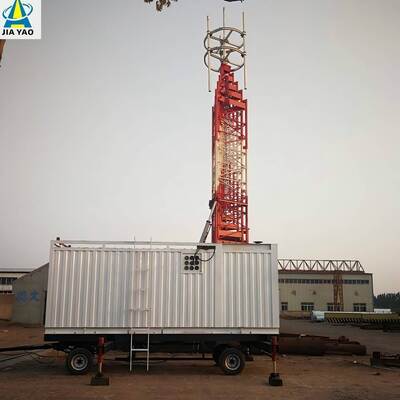 15m 20m 30m Mobile Emergency Communication Tower Trailer Hot Dip Galvanized Telescopic Mast Steel Tower for Rapid Deployment Disaster Recovery Temporary Base Station